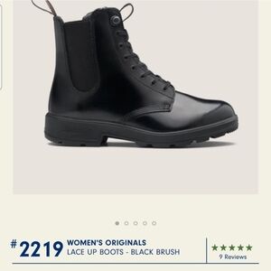 BLUNDSTONE Black Brush lace boot